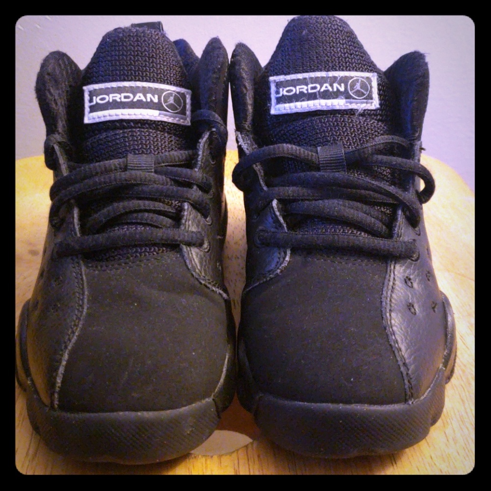 Black leather and suede  Jordans